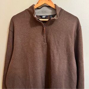 Lands' End Men's Brown Half-Zip Sweater NWOT